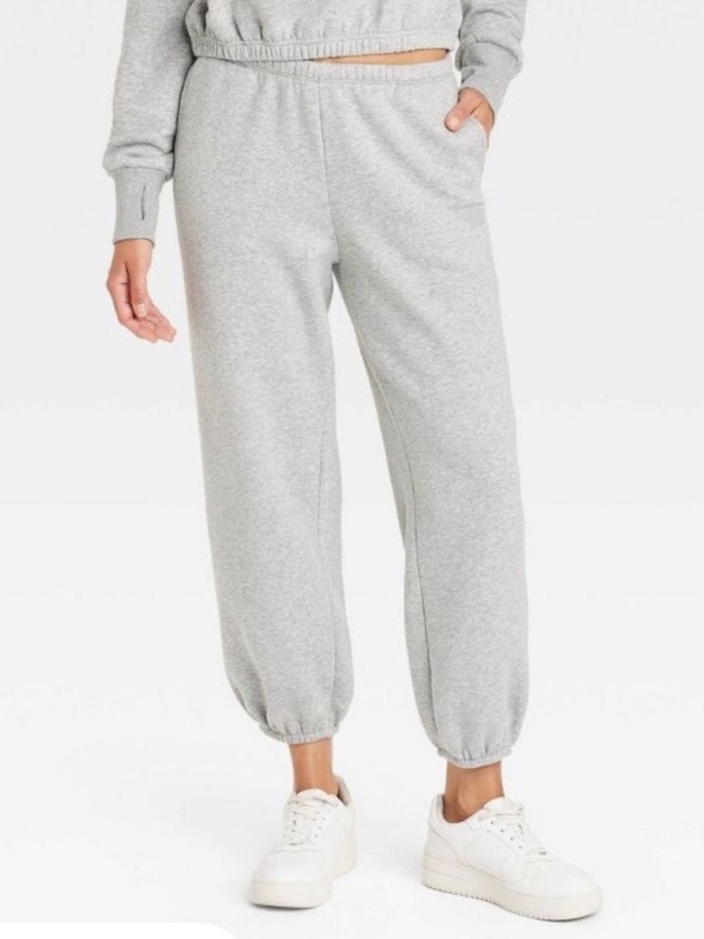 JoyLab Women's Heathered Gray Fleece Jogger Sweatpants Size XXL